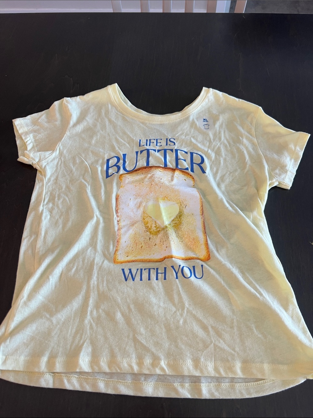 Old Navy Yellow 'Life Is Butter' Graphic Tee